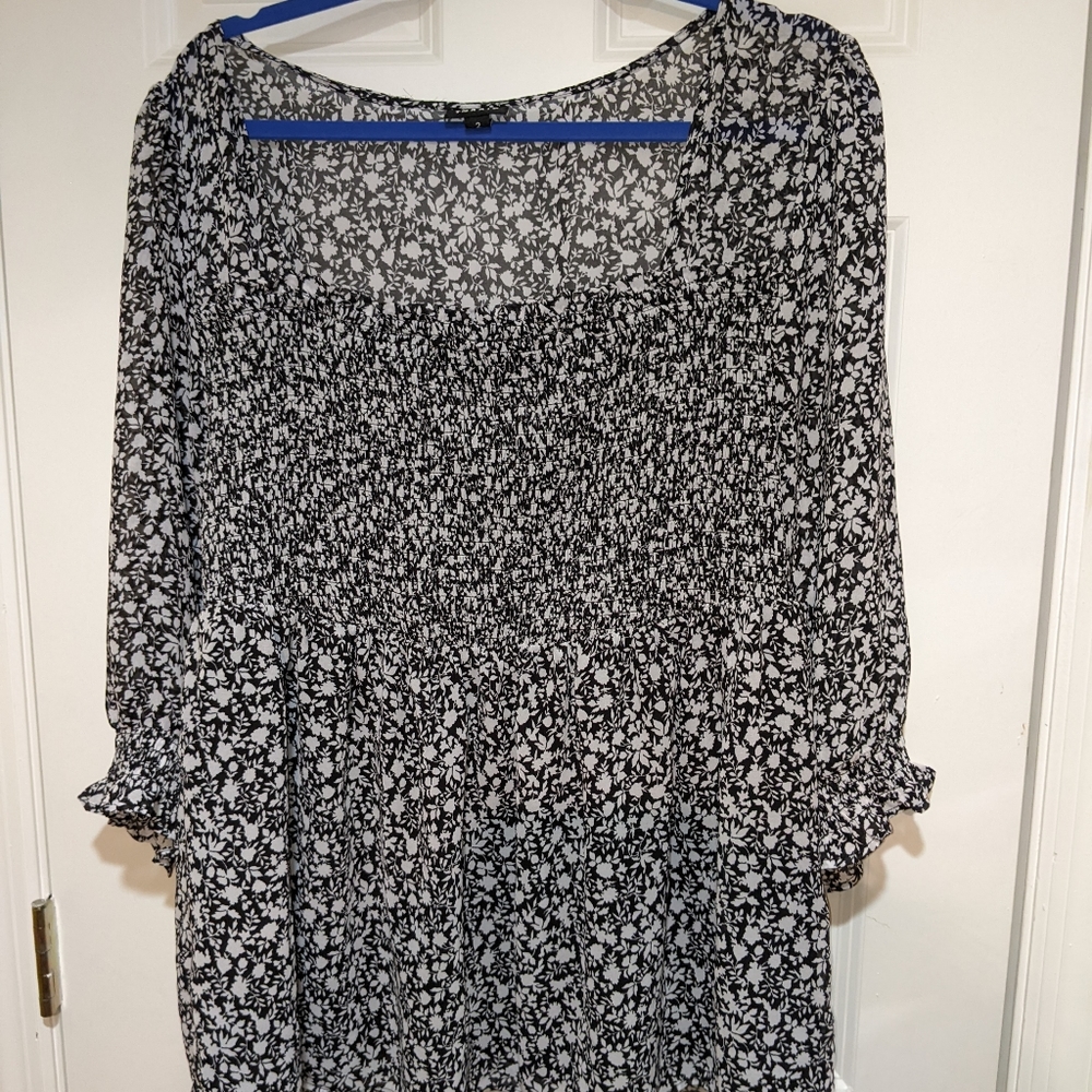 Torrid smocked shirt top blouse 2